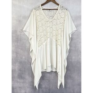 Nightcap Clothing Lace Kaftan Top Women 1 (XS) Flowy Ethereal Boho Romantic‎